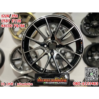 ล้อแม็กซ์ SSW S356 ล้อแม็กซ์ขอบ15 กว้าง7 ออฟ38 4รู100  สีดำหน้าเงา งานStamford Sport Wheel