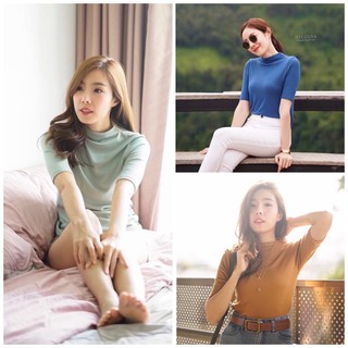 Milinna เสื้อยืดแขนสั้นคอตั้งพับ Pt-05 CARDIGAN_NISTA​