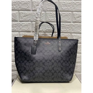 COACH CITY ZIP TOTE IN SIGNATURE COATED CANVAS