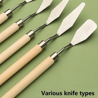 Rex TT 7Pcs Painting Scraper Paint Spatula Palette Knife Mixing Stainless Steel Kit