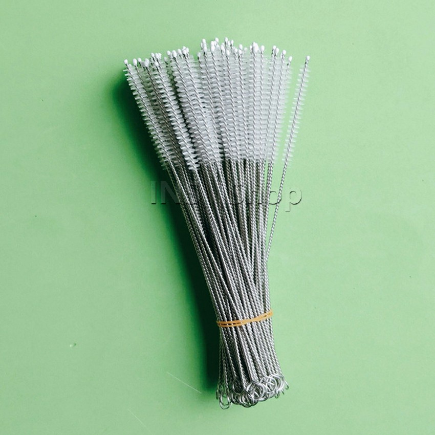 แปรงล้างหลอดดูด จุกนม ขนไนล่อน ไม่ทำให้เป็นรอย  Stainless steel soft straw straw brush - รูปที่ 2