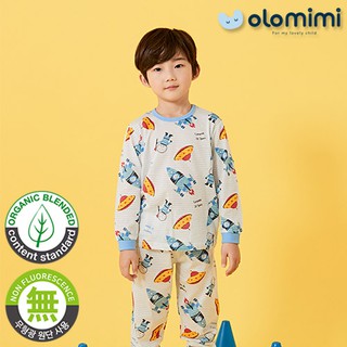 olomimi organic ชุดนอนเด็กลายอวกาศ แขนยาว ขายาว