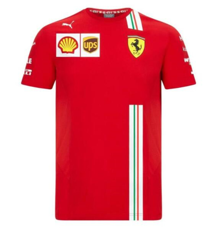 2021 New F1 Ferrari เสื้อยืดลําลองสําหรับผู้ชายแขนสั้นแห้งเร็ว