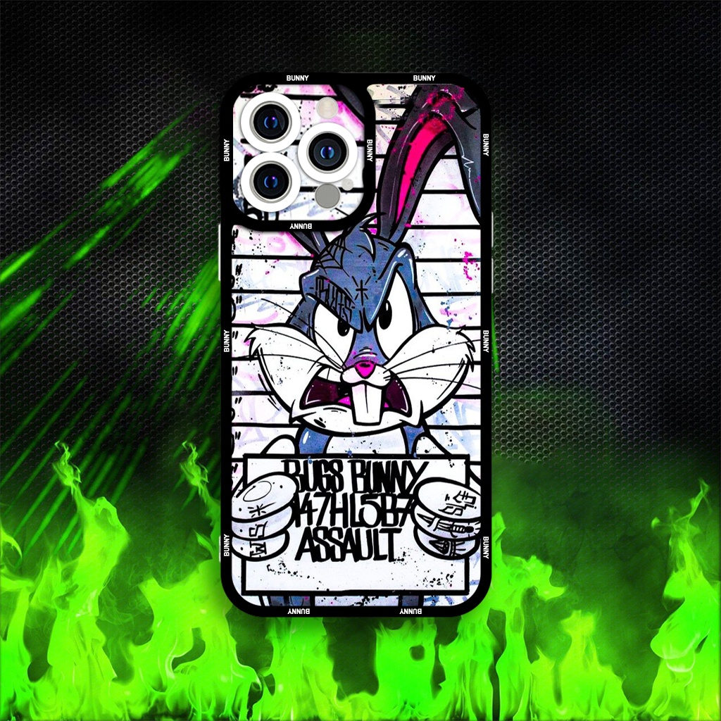 JM CASE ตลก Warner Bros Bugs Bunny ตัวอักษรขอบสี่เหลี่ยม CASE 6/6pl/6s/6spl/7/7pl/8/8pl/x/xs/11/12/1