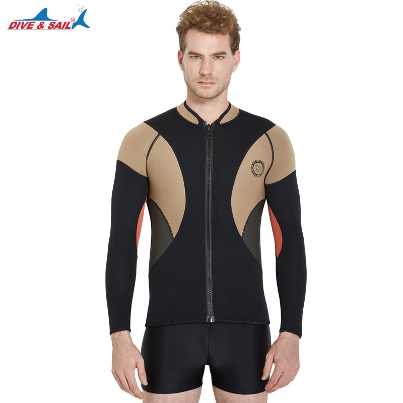 Divesail Mens wetsuit jackets 3mm neoprene Long Sleeved Jumpsuit Scuba