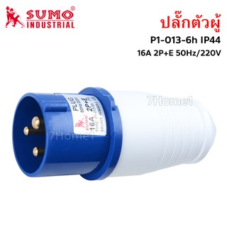 SUMO ปลั๊กตัวผู้ พาวเวอร์ปลั๊ก 2สาย 3ขา 16A (ตัวผู้) รุ่น P1-013-6h จำนวน 1ชิ้น