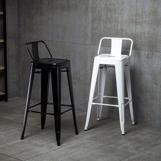 AiHome เก้าอี้บาร์ เก้าอี้บาร์เหล็กมีพนังพิง ใช้ตกแต่งร้าน คาเฟ่ 43x43x98 cm