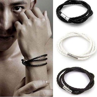 nn_braceletสายรัดข้อมือ RASTACLAT รหัส 158 สร้อยข้อมือหนังถักแบบกลมเส้นเล็กพันสาทบ