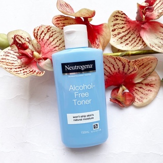 150 ml. ผลิต 05/22 นูโทรจีน่า โทนเนอร์ Neutrogena Alcohol Free Toner ที่เช็ดเครื่องสำอางค์ สูตรไม่มีแอลกอฮอล์ ขวดฟ้า