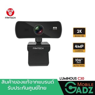 กล้องเว็บแคม Fantech กล้องWebcam 2K พร้อมไมโครโฟนในตัว FANTECH LUMINOUS C30 รับประกัน2ปี พร้อมส่ง