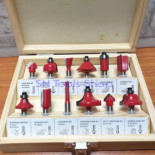 ดอกทริมเมอร์ ดอกเร้าเตอร์ 2 หุน 12 ชิ้น ROUTER BIT SET