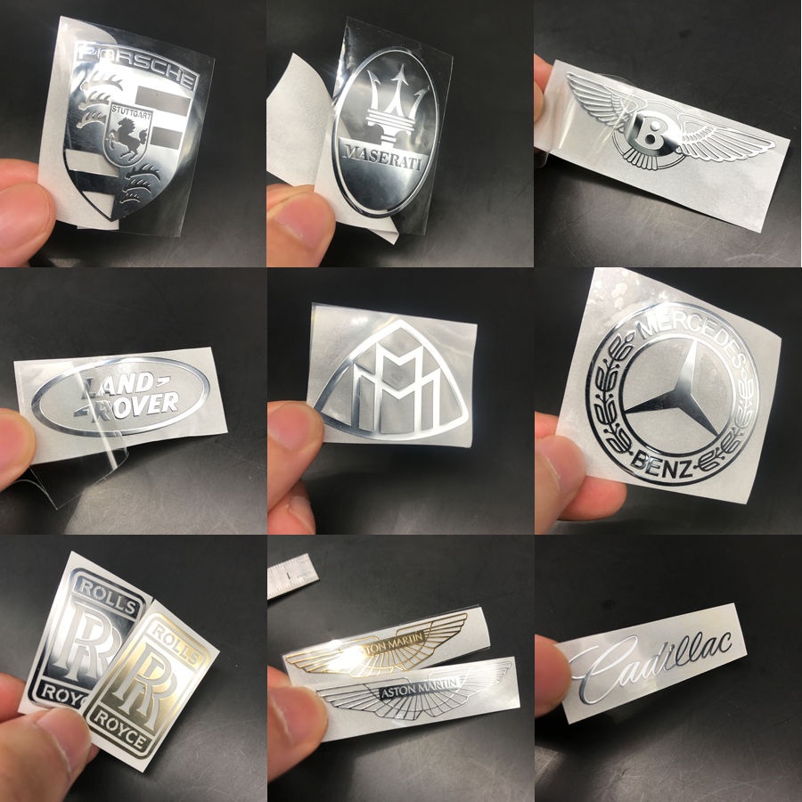 porsche Standard Car Stickers Silver plated metal sticker mobile computer decorative stickers