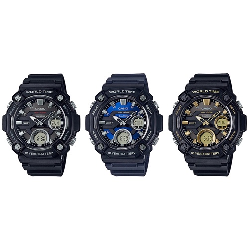 CASIO นาฬิกาข้อมือผู้ชาย สายเรซิ่น รุ่น AEQ-120W,AEQ-120W-1A,AEQ-120W-2A,AEQ-120W-9A