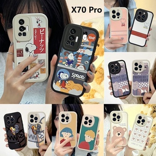 เคท Vivo X70 Pro X50 Pro Soft Silicone Case Snoopy Winnie the Pooh Edge Prints เคส X70 Pro Phone Cover เคสโทรศัพท์