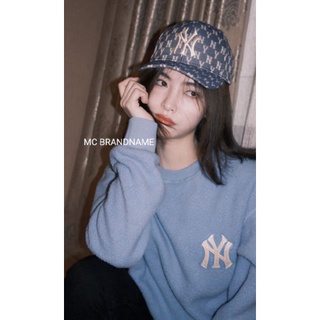 หมวกNY new york yankee มือสองของแท้ สีฟ้าแต่งแนวผ้ายีนส์ โฮโลแกรมNY