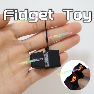 Jinn Swtich Fidget พวงกุญแจ ปุ่มกดทดสอบคีย์บอร์ด มีไฟ LED ของเล่นคลายเครียด ออทิสติก