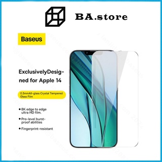 Baseus ฟิล์มกระจกนิรภัยแบบคริสตัลทั้งหมด 0.3 มม. สำหรับ iP 6.1 (6.7)นิ้ว 2022/iP13/iP14promax  แบบโปร่งใส (แพ็ค 2)