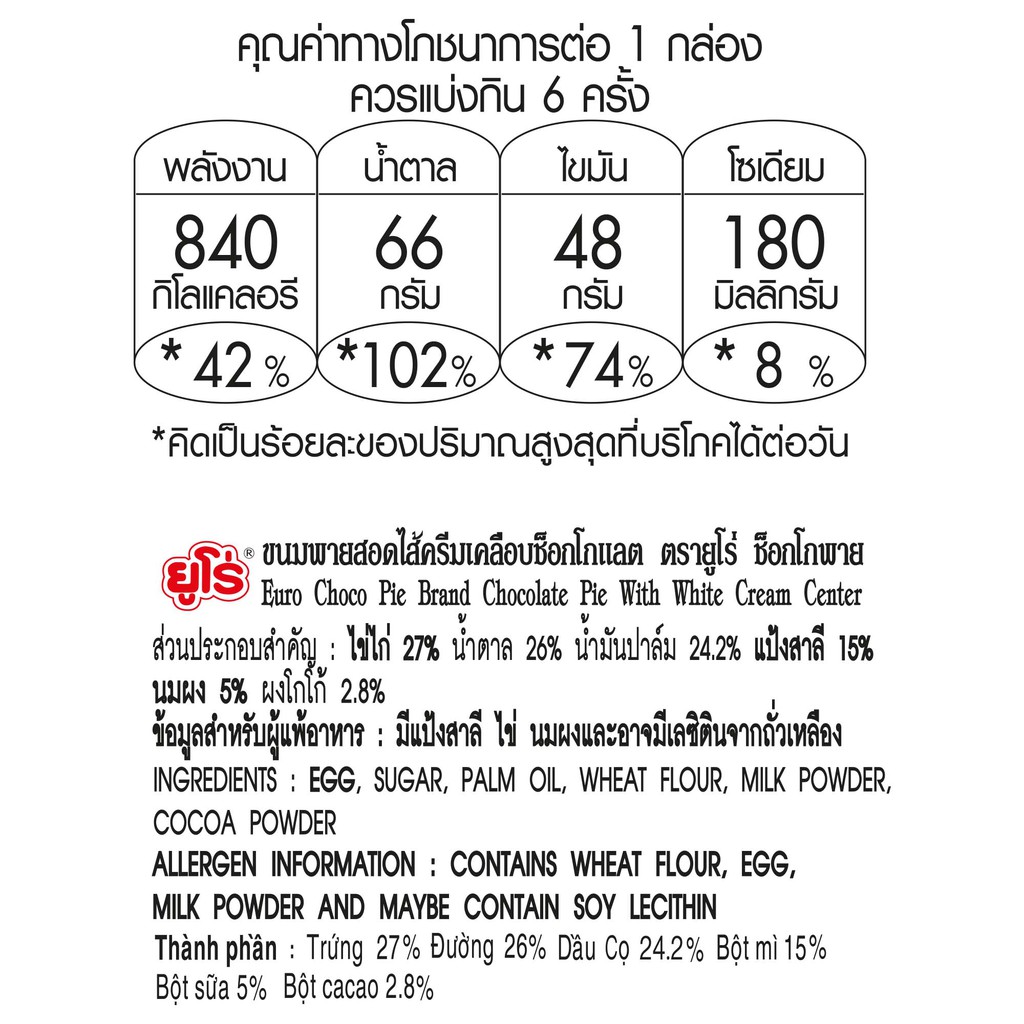 Euro ขนมพายสอดไส้ ตรายูโร่ ช็อกโกพาย #6