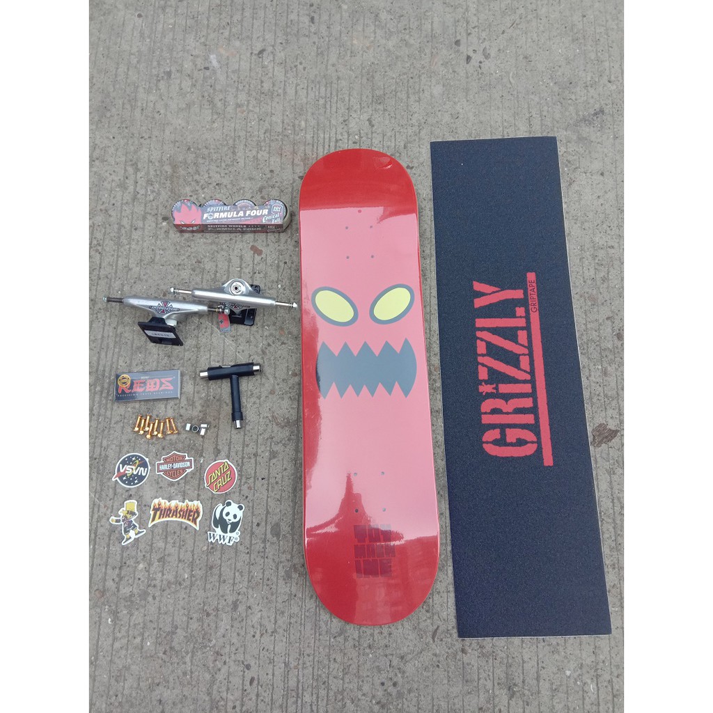 TOY MACHINCE ZERO BAKER SKATEBOARD PRO ADULT INDEPENDENT TRUCK BONES BEARING SPITFIRE WHEEL GRIZZLY 