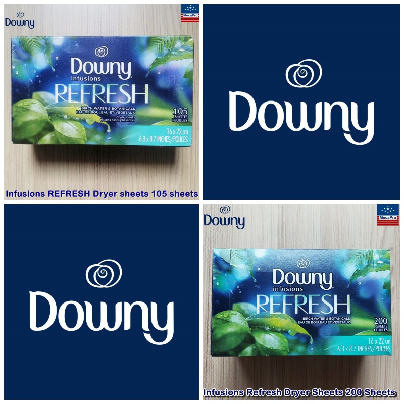 Sale!!! สินค้าราคาพิเศษ Downy® Infusions Refresh Dryer Sheets 105, 200 Sheets แผ่นหอมอบผ้า ดาวน์นี่