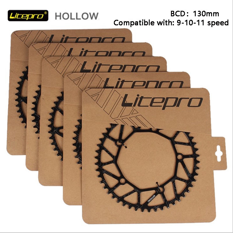 Litepro เฟืองข้อเหวี่ยง 130BCD 50-58T ฟันจักรยานพับจักรยานเสือหมอบ 412 ถาดชิ้นส่วนจักรยาน