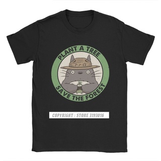 ผลิตภัณฑ์ใหม่👕เสื้อยืด พิมพ์ลายการ์ตูนอนิเมะ Miyazaki Ghibli Spirit Save The Forest Totoro สําหรับผู้ชาย