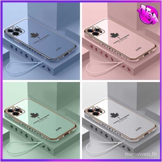 For Samsung A32 A52 A72 A21S A20S A10S A11 A12 A31 A30 A50 A71 4G A51 4G Case Straight Edge Maple Leaf Phone Case 29ys