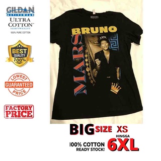 เสื้อยืดผ้าฝ้ายGILDAN เสื้อยืดแขนสั้นผ้าฝ้ายพลัสไซส์ผู้ชาย Bruno Mars Tour Gambino 4XL 5XL 6XL