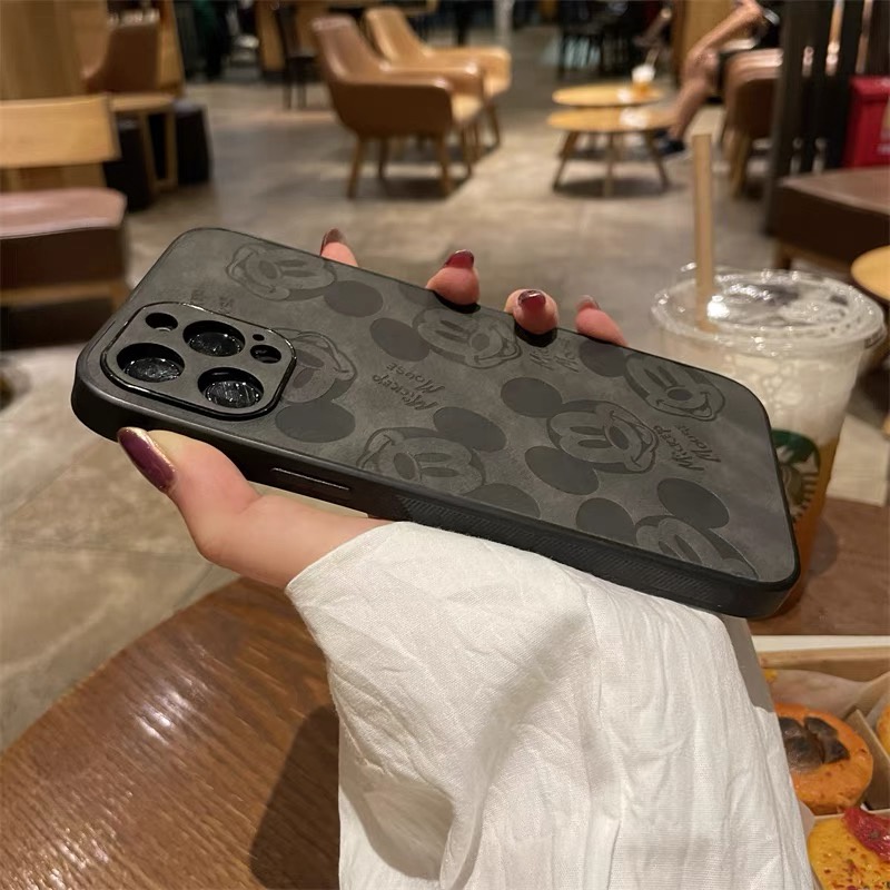 พร้อมส่ง เคสไอโฟน 13 pro max 11 มิกก Mickey เคสไอโฟนหนัง หนัง เคส for iphone 11 12 pro Xr Xs X 7 8 plus case นิ่ม