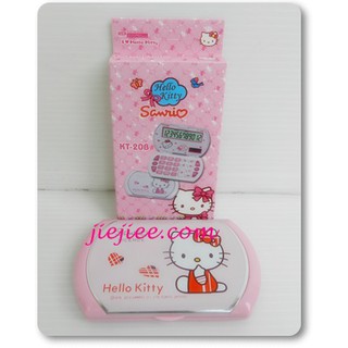 EKIT063 เครื่องคิดเลขแบบพับขนาดเล็ก ลายคิตตี้ สีชมพู 12 Digit