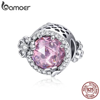 BAMOER  Pink Breath Charm Bead 925 Silver SCC904