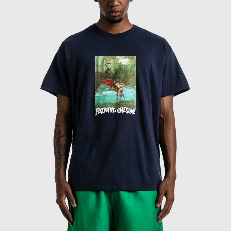 ใหม่ เสื้อยืดแขนสั้น ผ้าฝ้าย พิมพ์ลาย Fucking Awesome แบบทันสมัย สําหรับผู้ชาย