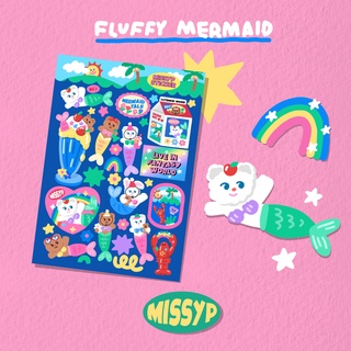 STICKER FLUFFY MERMAID A6 SIZE