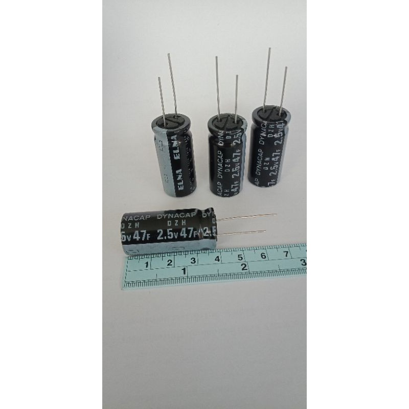 47F 2.5V(47ล้านไมโคร)ELNAสีดำ 18x38mm ซุปเปอร์คาปาซิเตอร์DYNACAPแท้-ใหม่แกะกล่องC 47ฟารัต(แพ็ค1ตัว)