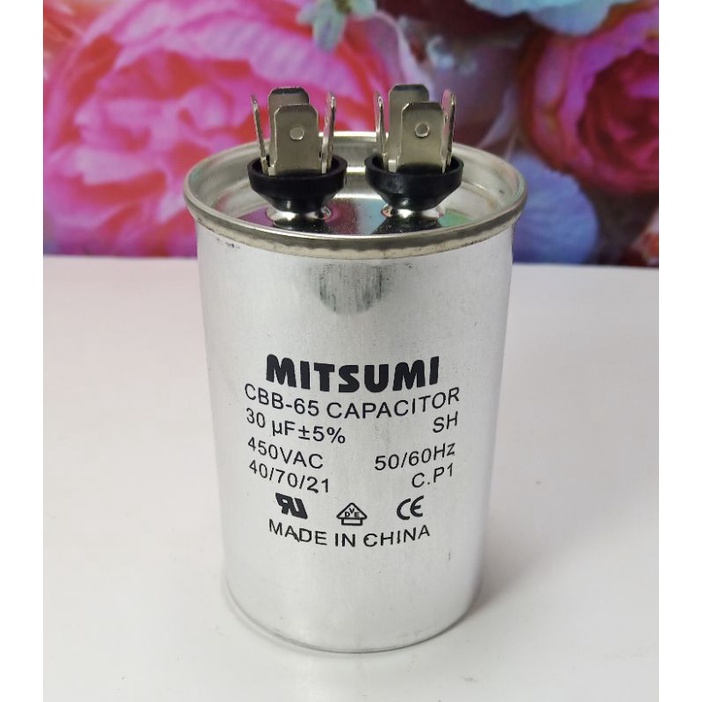 แคปรัน แอร์  25 , 30 , 35 , 40 , 45 , 50 , 55 , 60uf/450v อลูมิเนียม capacitor แคปแอร์ คาปาซิเตอร์ ส