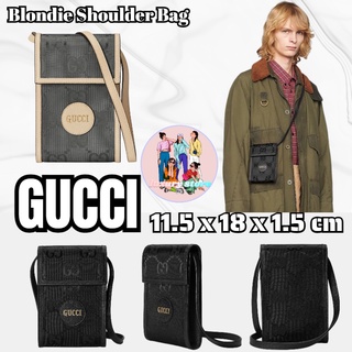 GUCCI/กระเป๋าโทรศัพท์มือถือ GUCCI/กระเป๋าใส่เหรียญ/กระเป๋าลิปสติก/ลายพิมพ์คลาสสิก/สไตล์สีดำล้วน