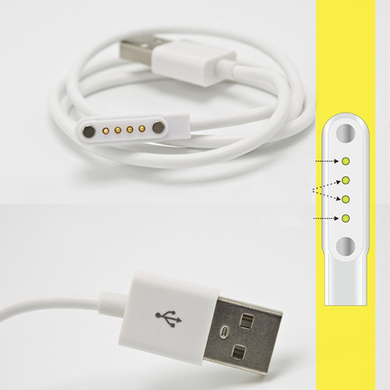 สายชาร์จสมาร์ทวอชท์ Usb 4 ขาแม่เหล็ก