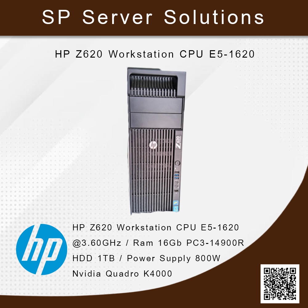 HP Z620 Workstation CPU E5-1620@3.60GHz / Ram 16Gb PC3-14900R / HDD 1TB / Power Supply 800W / Nvidia