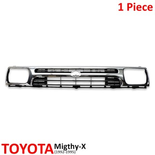 กระจังหน้า เทียม 1ชิ้น สีโครเมียม+ดำ สำหรับ Toyota Migthy-X ปี 1992-1995