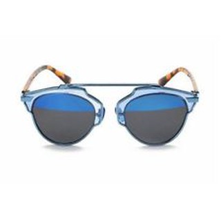 GAMT  Flat Reflective Mirror Cateye Polarized Sunglasses UV400 สี Blue-grey-blue กรอบสีฟ้า ขาลายกระ เลนส์ปรอท