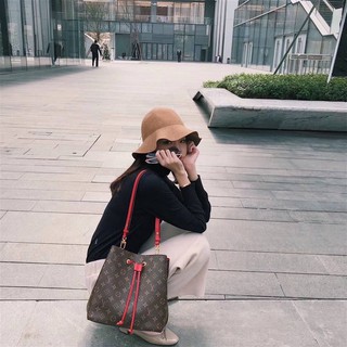 louis vuitton neonoe ทรง bucket ถัง ขอบแดง original หนังแคนวาส