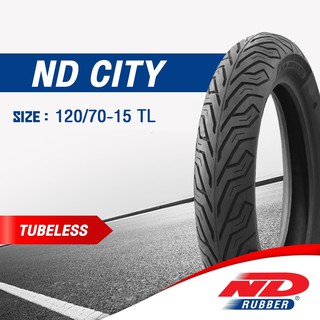 ND Rubber ยางมอเตอร์ไซค์ ND CITY ขนาด 120/70-15 TL