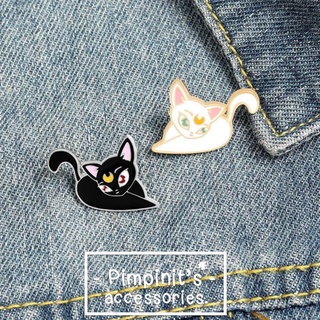 🇹🇭 พร้อมส่ง : เข็มกลัดเซ็ทแมวลูน่าและอาร์เทมิส | Luna &amp; Artemis Enamel Brooch Pin Set.