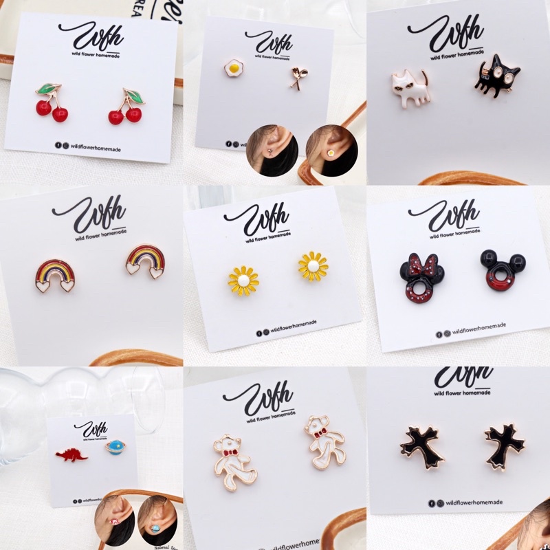 WFH ต่างหูมินิมอล ต่างหูน่ารัก สายหวาน ต่างหูผู้หญิง มีหลายแบบ