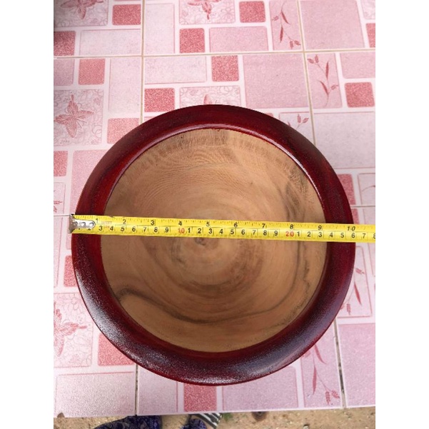 ครกไม้ "พร้อมสาก" เกรดเอ ขนาด 10" × 10" เเละ 11" × 11"