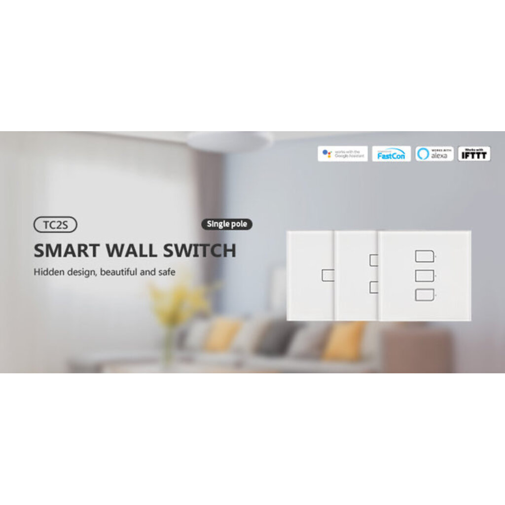 Bestcon (Broadlink) TC2S Smart Wall Switch (3 Gang) แป้นสวิตซ์ไฟ (3 ช่อง) ขนาด 2x4 สั่งงานผ่าน