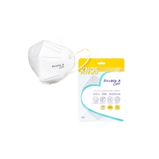 Double A Care หน้ากาก KN95 รุ่น Folded Regular สีขาว บรรจุ 5 ชิ้นต่อแพ็ค