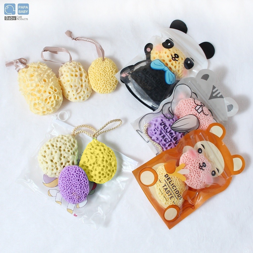 PAPA BABY ฟองน้ำอาบน้ำ สำหรับเด็ก เนื้อนุ่มละเอียด รุ่น PRTD077/078/079