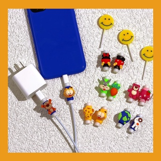 ตัวถนอมสายชาร์จ USB ลายการ์ตูน สําหรับ iPhone Android