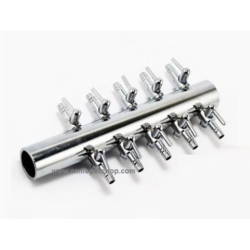 ท่อแยกลมสแตนเลส 10 หัว(สำหรับแยกลมจากปั๊มลม พร้มอมวาล์วควบคุมแรงลม) - รูปที่ 2